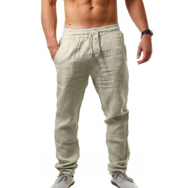 Casual linen pants for men with elastic waistband and side pockets Lune London