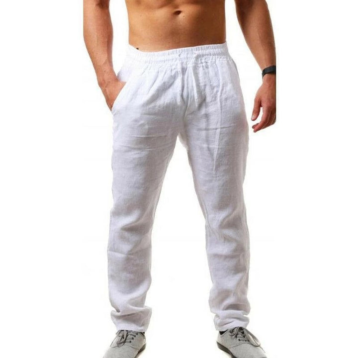 Casual linen pants for men with elastic waistband and side pockets Lune London