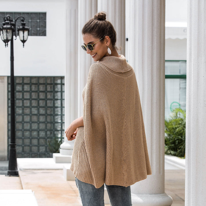 Ladies knitted poncho with a trendy design and high-quality finish Lune London