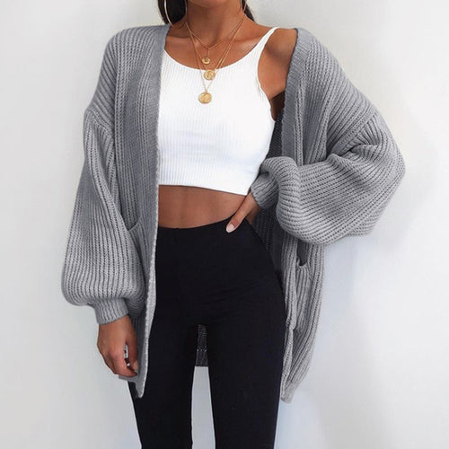 Oversized knitted cardigan for women with a relaxed fit and deep pockets Amarael