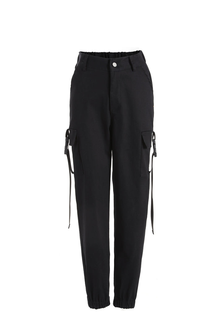 Women’s cargo pants with elastic waist and practical side pockets Lune London