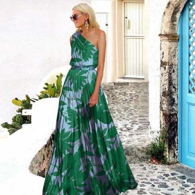 Ladies maxi dress with off-shoulder cut and floral design Amarae