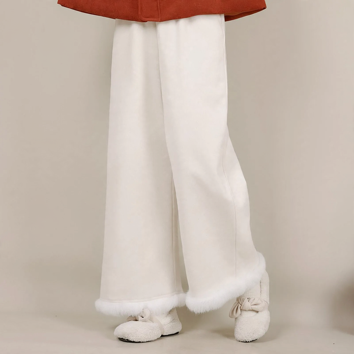 Women's cord pants in Japanese style, ankle-length