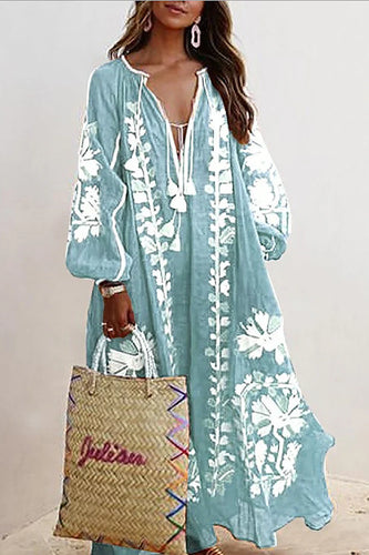 Amarae | Long Dress In Bohemian Style with Floral Print