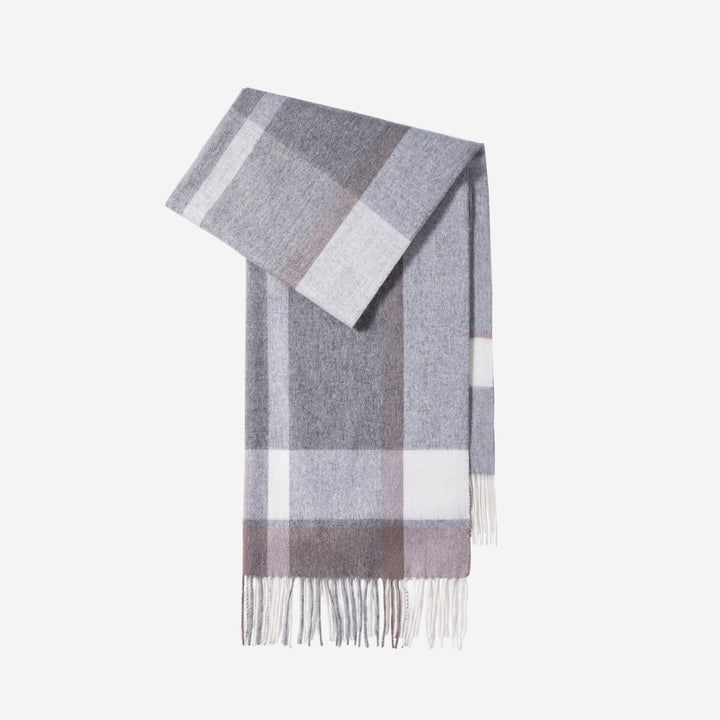 Large wool scarf, 200x70cm, checked