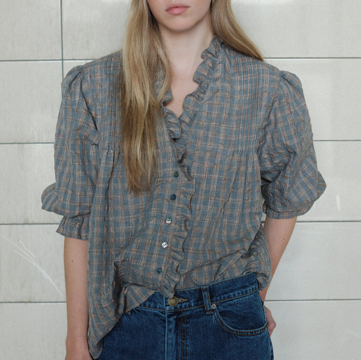 Women's corduroy pants, high-waisted, straight cut