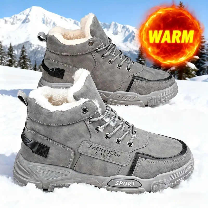 Padded men's winter boots, high shaft