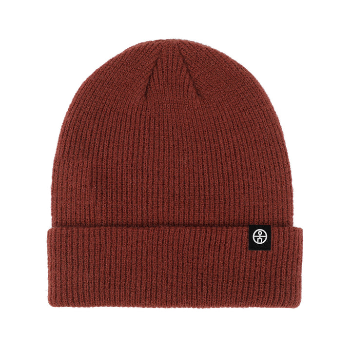 Warm knitted hat for winter, solid color, 22x20 cm
