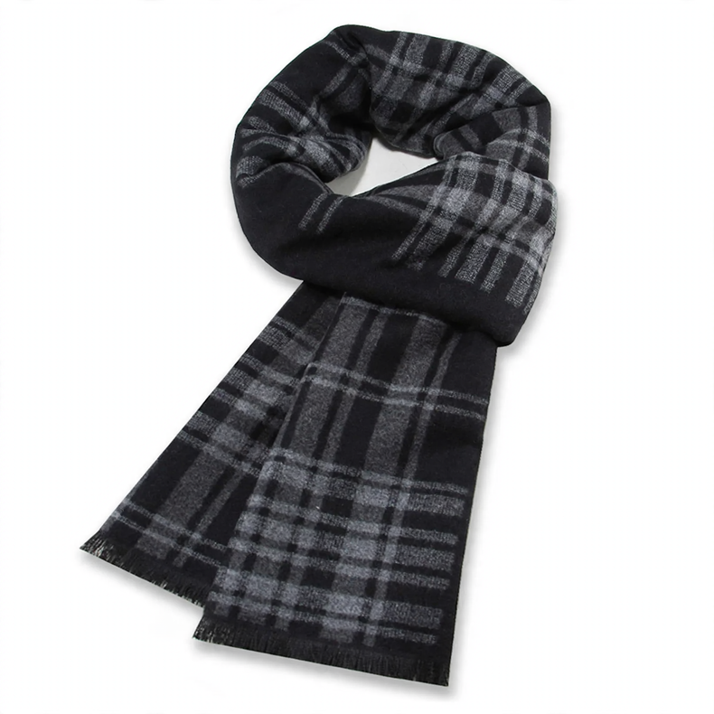 Men's scarf, wool blend, 31x180cm