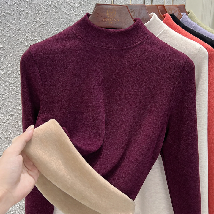 Women's thermal undershirt, high collar, lined