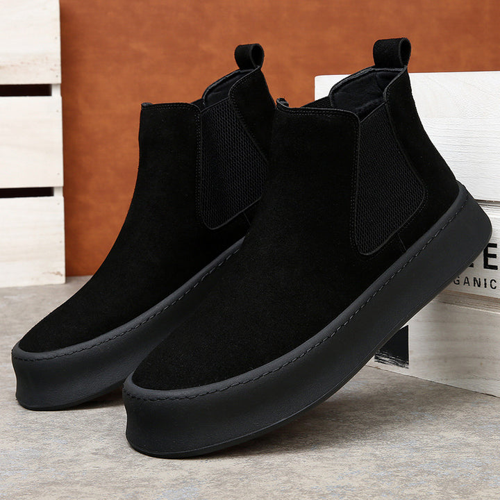 Men's Chelsea boots made of genuine leather, lined