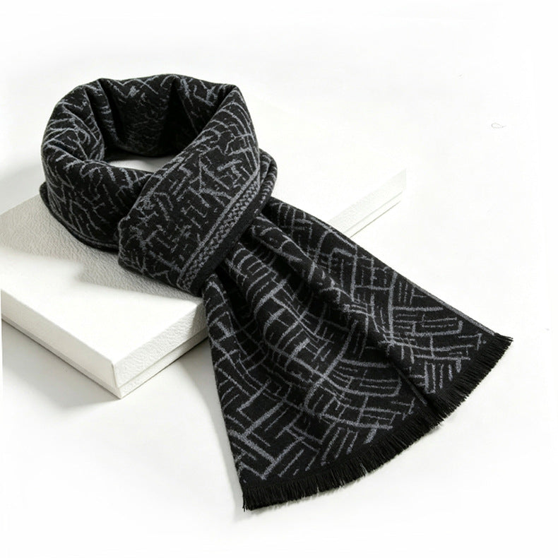 Checked scarf made of wool blend fabric