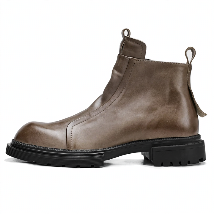 Men's Chelsea boots with platform, genuine leather