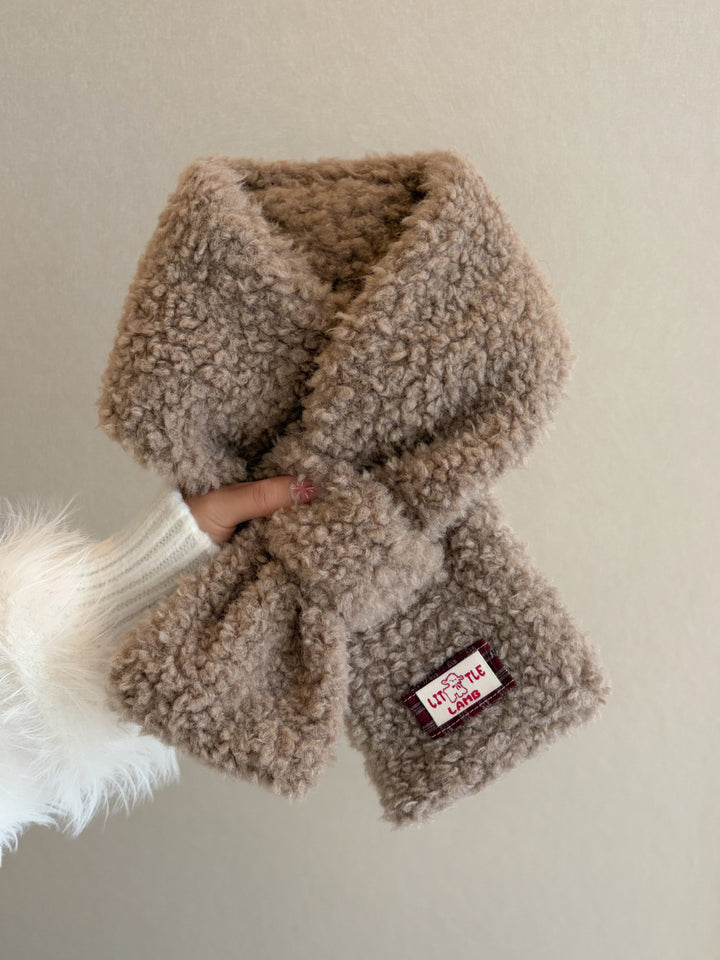 Thick lamb fleece scarf, 85x12 cm