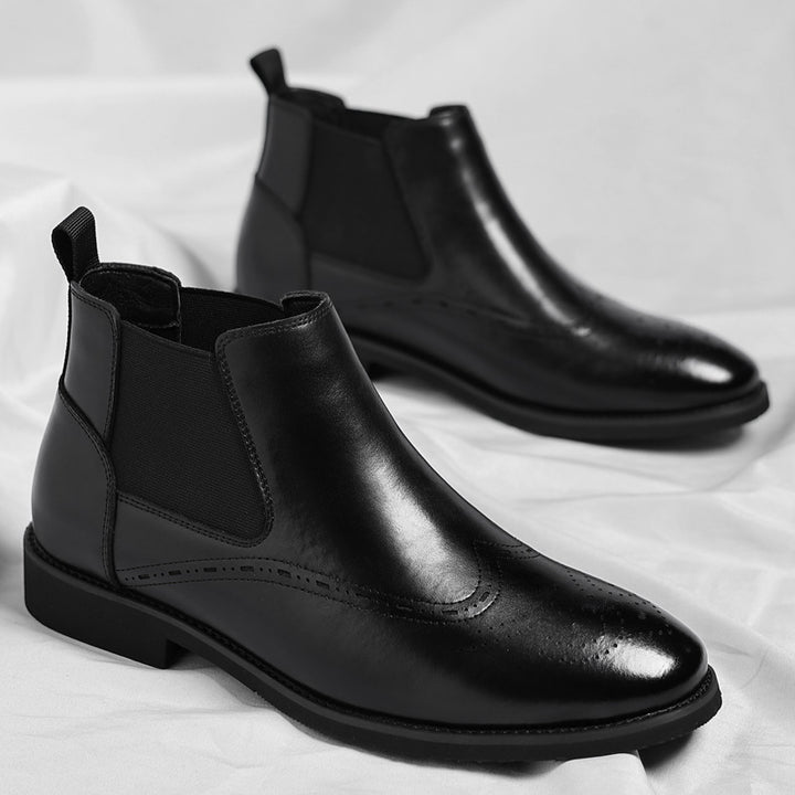 Men's Chelsea Boots in Vintage Brogue Style