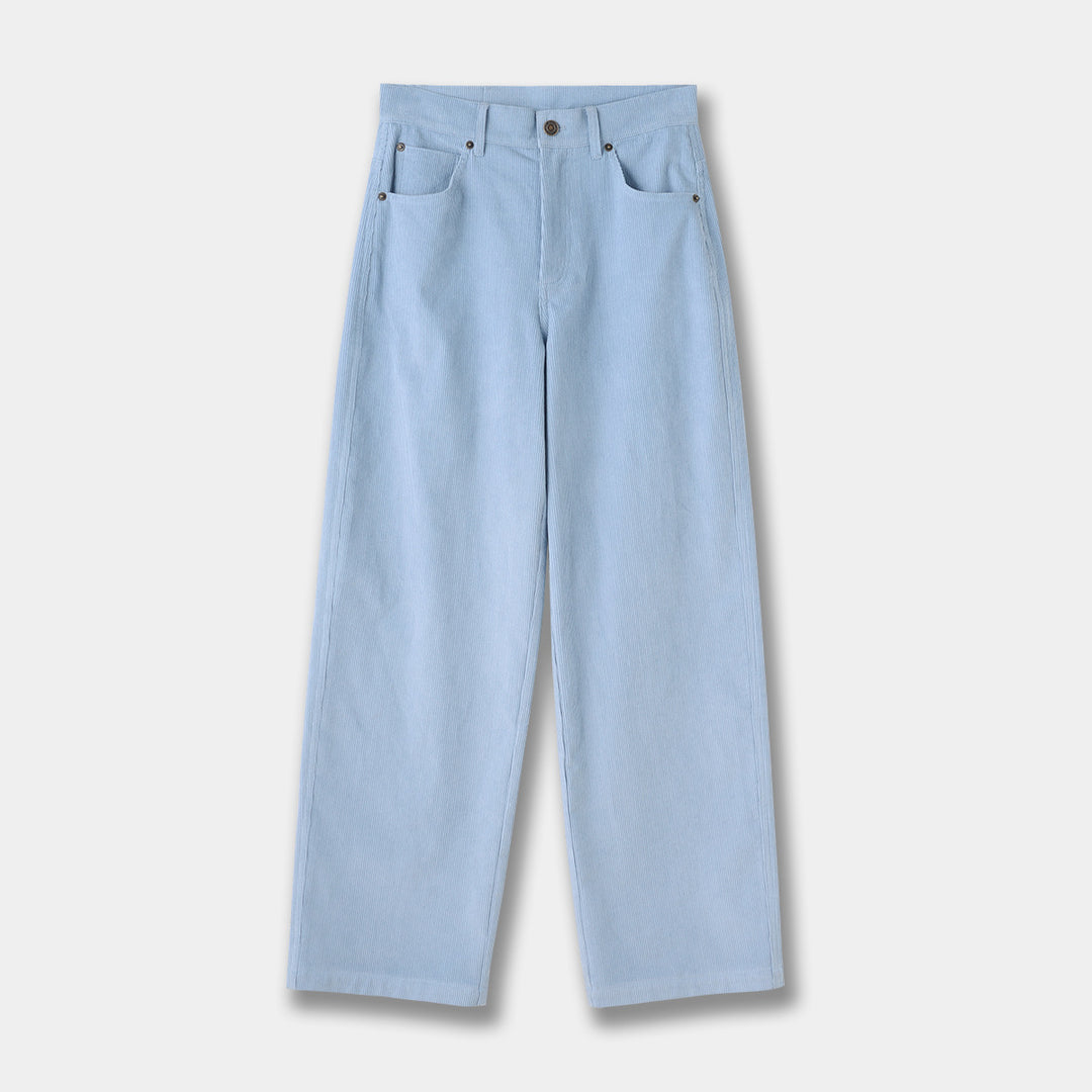 Women's corduroy pants, high-waisted, straight cut