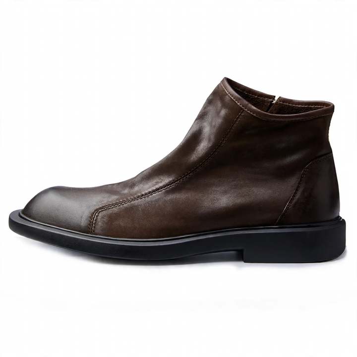 Men's Chelsea boots made of cowhide leather, flat heel
