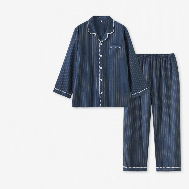 Cotton Pajama Set for Couples, Gauze Fabric