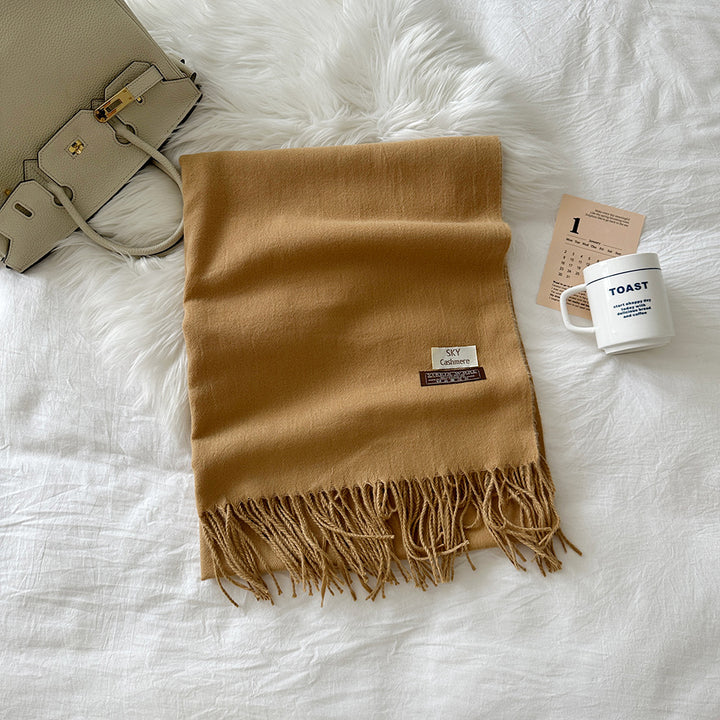 Solid color scarf made of cashmere imitation, 190x70cm