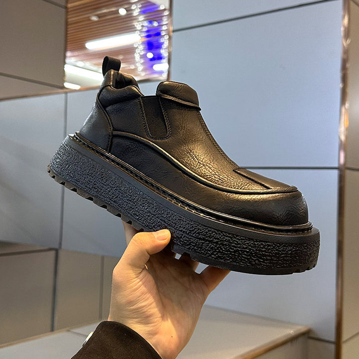 Men's Chelsea ankle boots with platform and lining