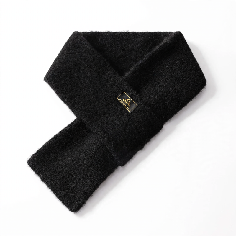 Warmer men's knitted scarf, solid color, 77 cm