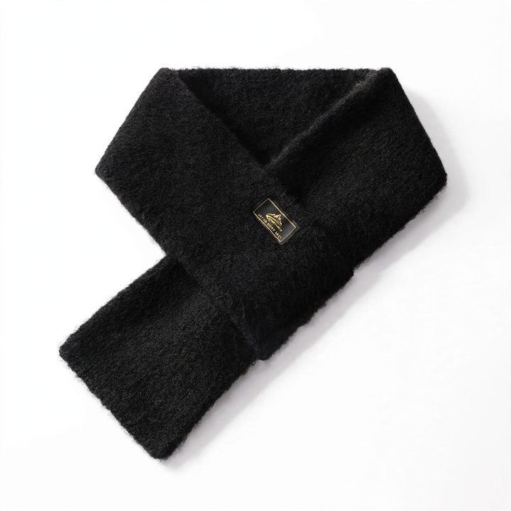 Warmer men's knitted scarf, solid color, 77 cm