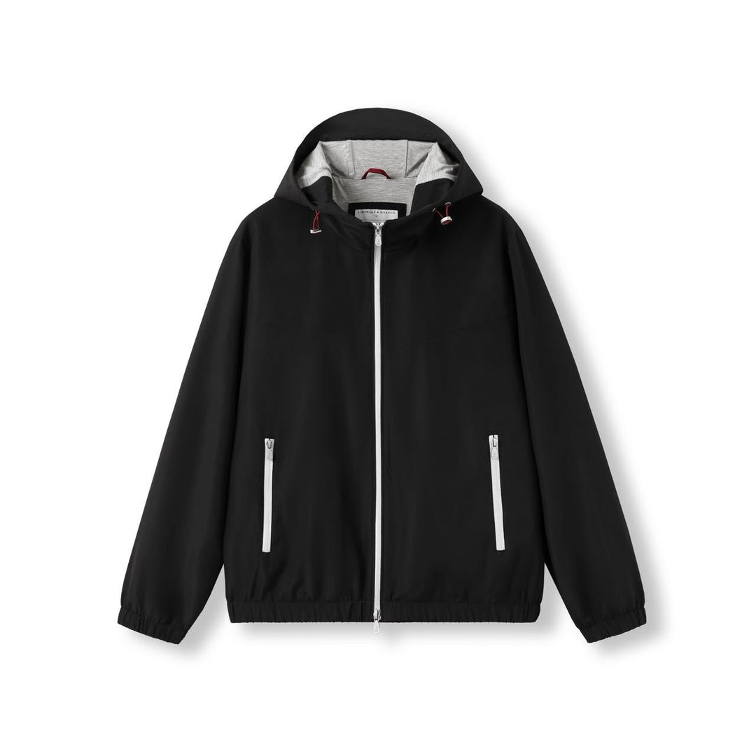 Elegant men's hoodie, wool and silk