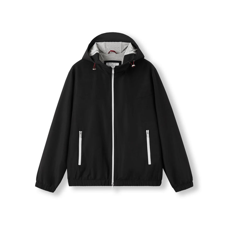 Elegant men's hoodie, wool and silk