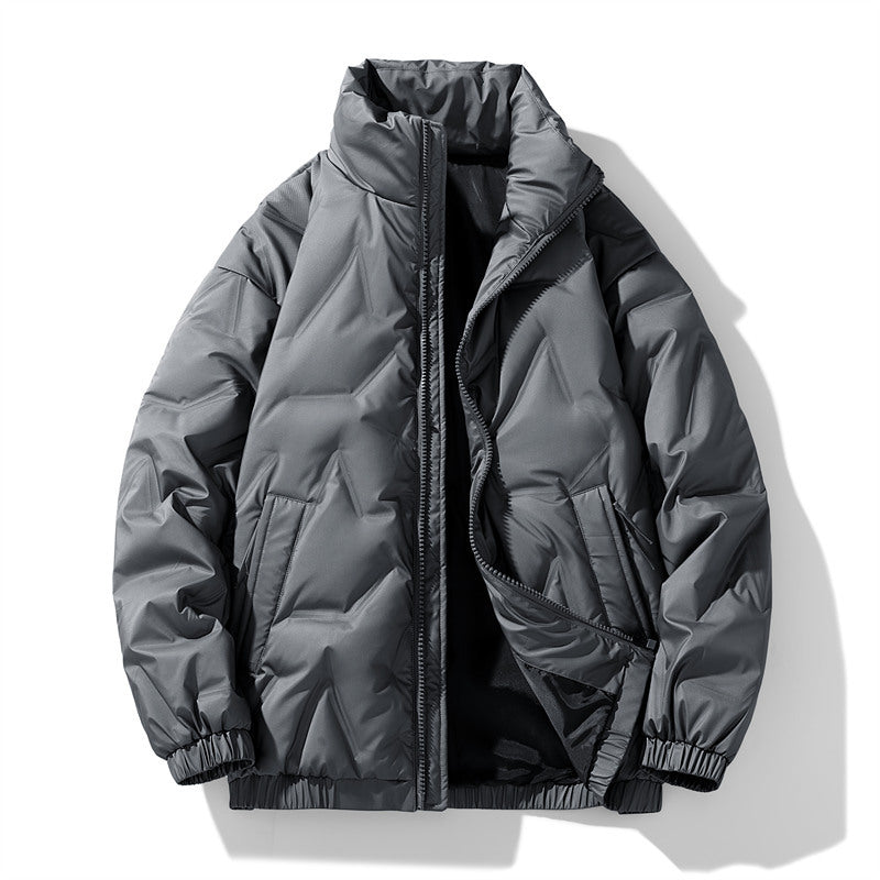 Men's down jacket with stand-up collar