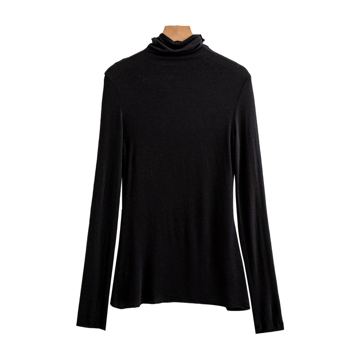 Women's Long Sleeve Shirt with Stand-up Collar, Soft and Comfortable