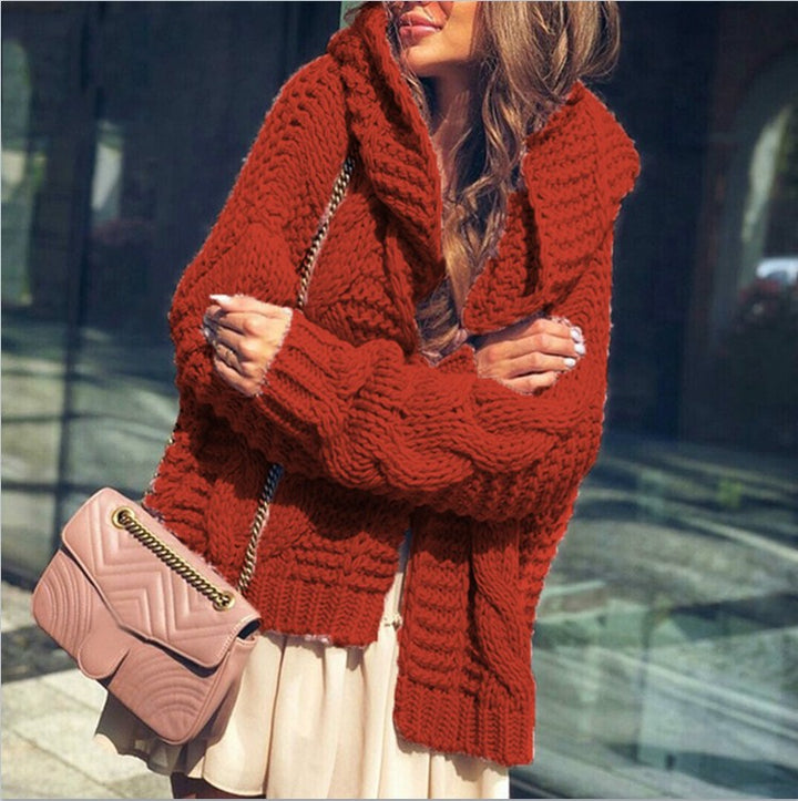 Cardigan en tricot épais pour femmes avec des manches volumineuses et une coupe décontractée Chic & Stil