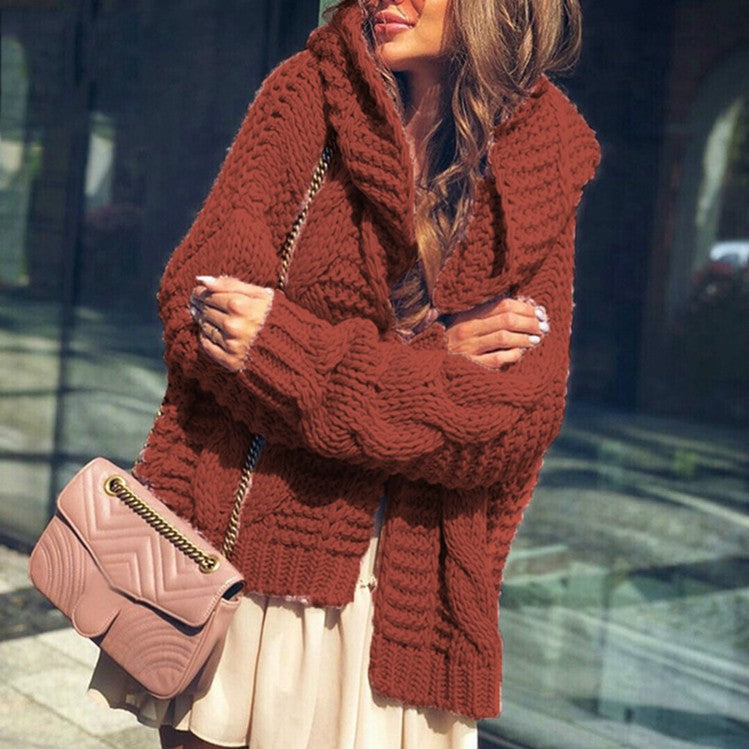 Cardigan en tricot épais pour femmes avec des manches volumineuses et une coupe décontractée Chic & Stil