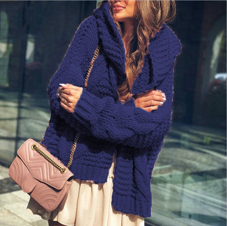 Cardigan en tricot épais pour femmes avec des manches volumineuses et une coupe décontractée Chic & Stil