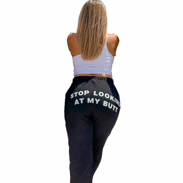 Sport leisure pants for women with statement print Lune London