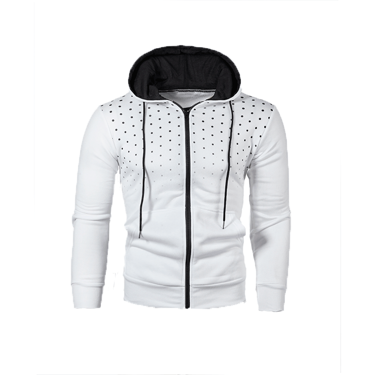 Men's Sporty Hooded Sweatshirt with an Innovative Raised Pattern and a Convenient Zipper Lune London