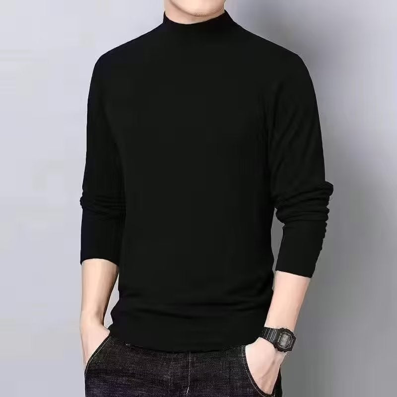 Men's long sleeve shirt with stand-up collar, padded