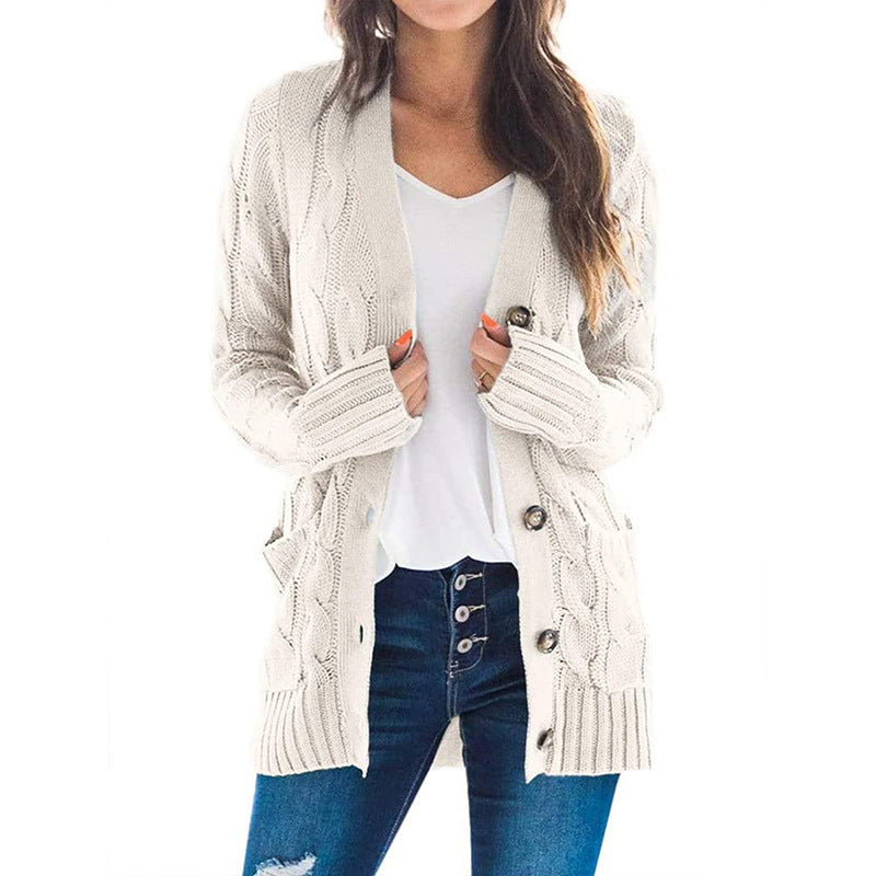 Oversized knit cardigan for women with practical pockets and button detail Lune Londonl
