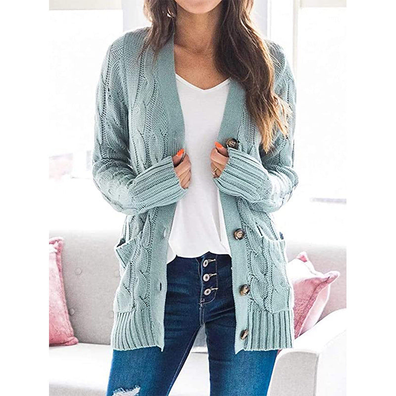 Cardigan en tricot pour femmes avec un motif en câble à la mode et des poches pratiques Chic & Stil