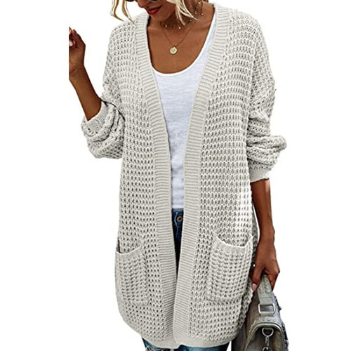 Thick knit cardigan for women with a relaxed fit and deep pockets Amarae