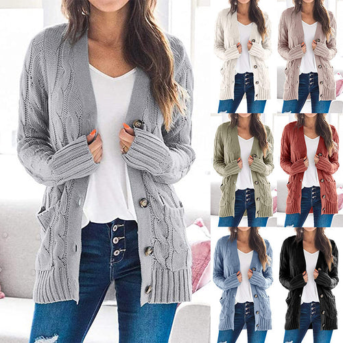 Cardigan féminin avec un élégant motif en câble et des poches pratiques Chic & Stil