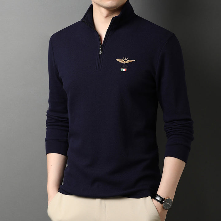 Elegant high-neck sweater for men with zipper Lune London