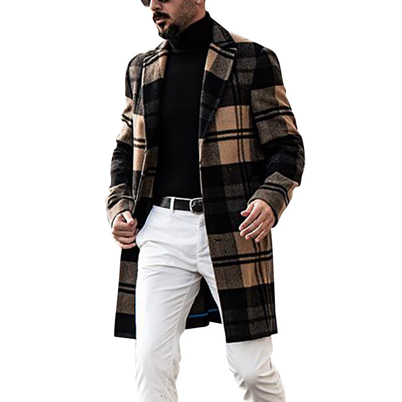 Classic checked coat for men in high-quality wool blend Amarae