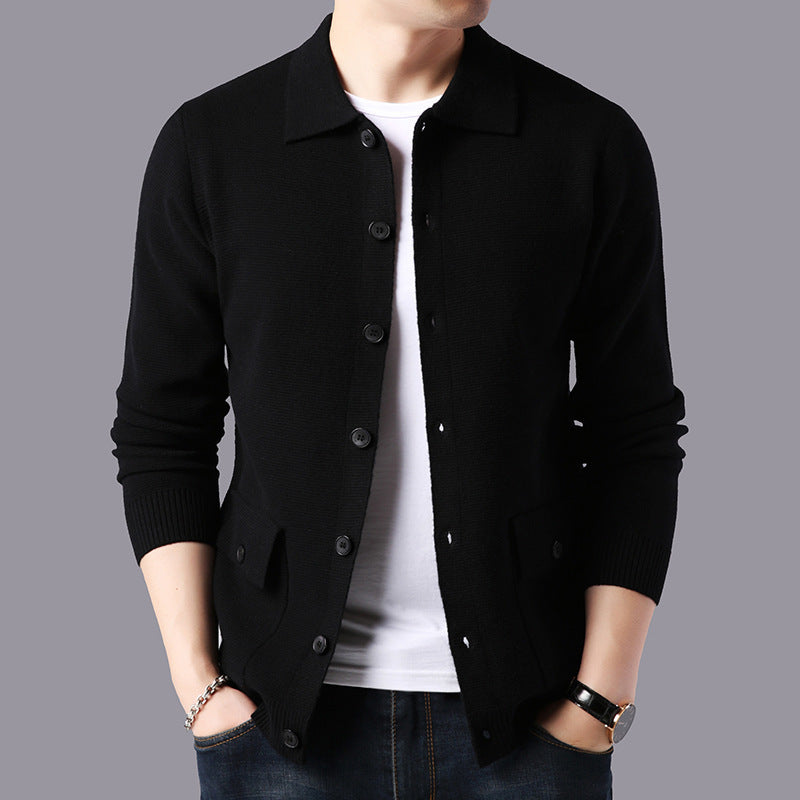 Elegant knitted jacket for men with modern buttons and practical pockets Lune London