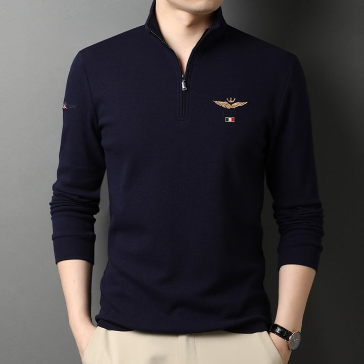 Elegant high-neck sweater for men with zipper Lune London