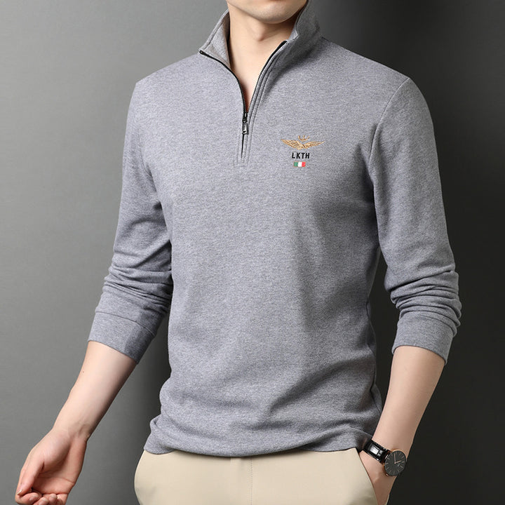 Elegant high-neck sweater for men with zipper Lune London