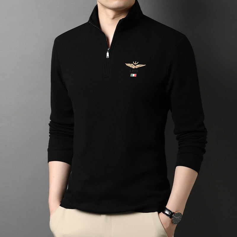 Elegant high-neck sweater for men with zipper Lune London
