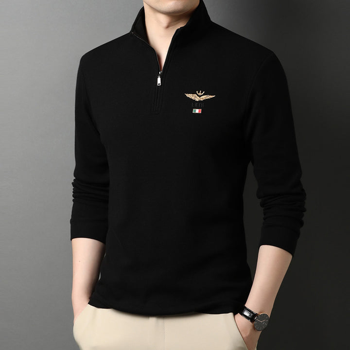 Elegant high-neck sweater for men with zipper Lune London