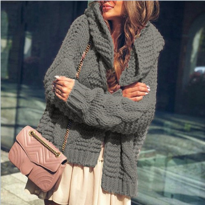 Cardigan en tricot épais pour femmes avec des manches volumineuses et une coupe décontractée Chic & Stil