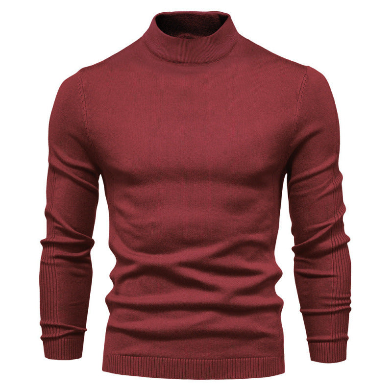 Men's turtleneck sweater, knitted, solid color