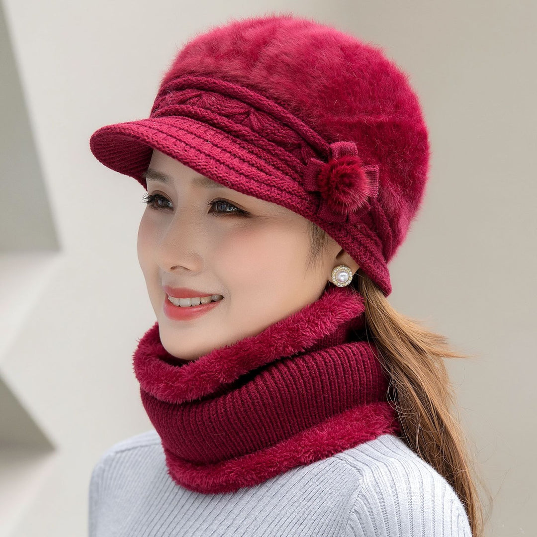 Knit hat and scarf set, warm